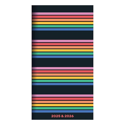 TF Publishing 2025-2026 Small Retro Stripe Monthly Pocket Planner