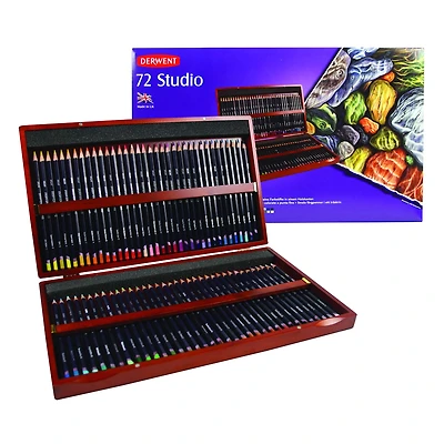 Derwent® Studio Colored Pencil 72 Color Wood Box Set