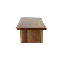Brown Wood Contemporary Coffee Table, 16" x  40" x  24"