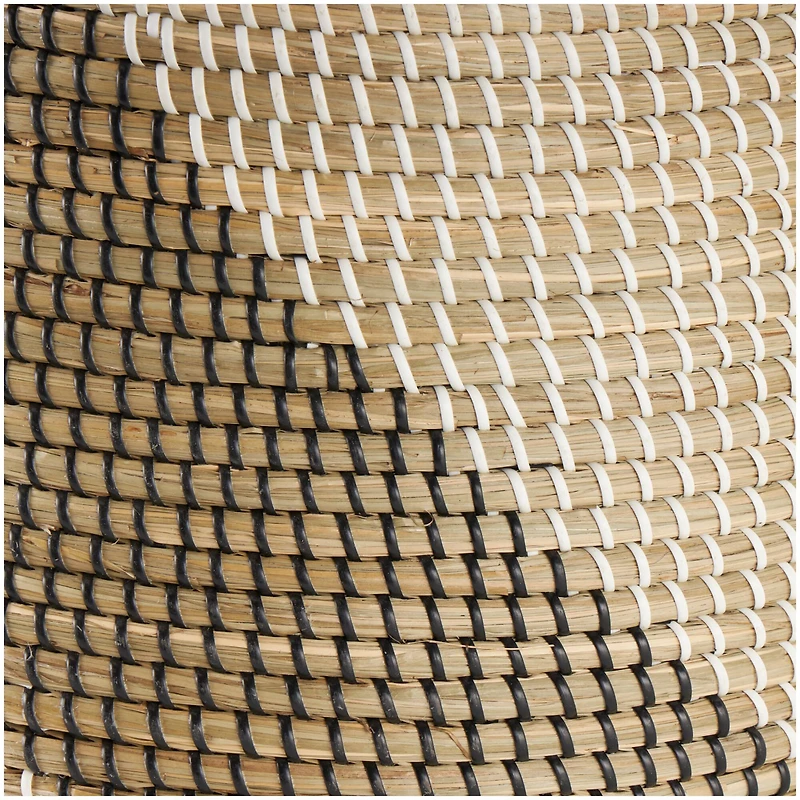 Brown Round Seagrass Handmade Striped Storage Basket Set