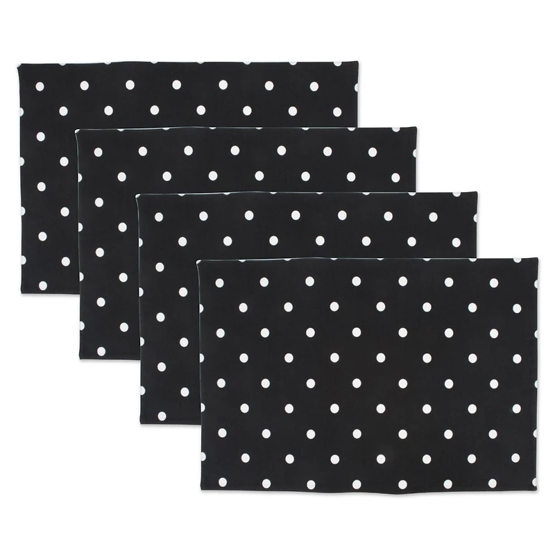 DII® Black & White Reversible Polka Dot Placemats, 4ct.