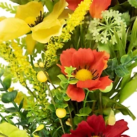 26" Poppy & Eucalyptus Spring Wreath