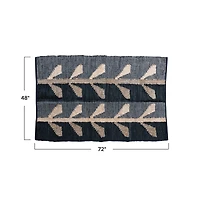 Hello Honey® 4ft. x 6ft. Black & Natural Woven Jute, Leather & Cotton Chindi Rug