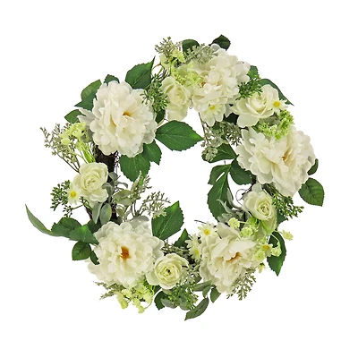 22" Daisy, Peony, & Buttercup Wreath