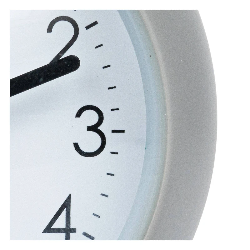 Hello Honey® 5" White Round Metal Table Clock with Alarm