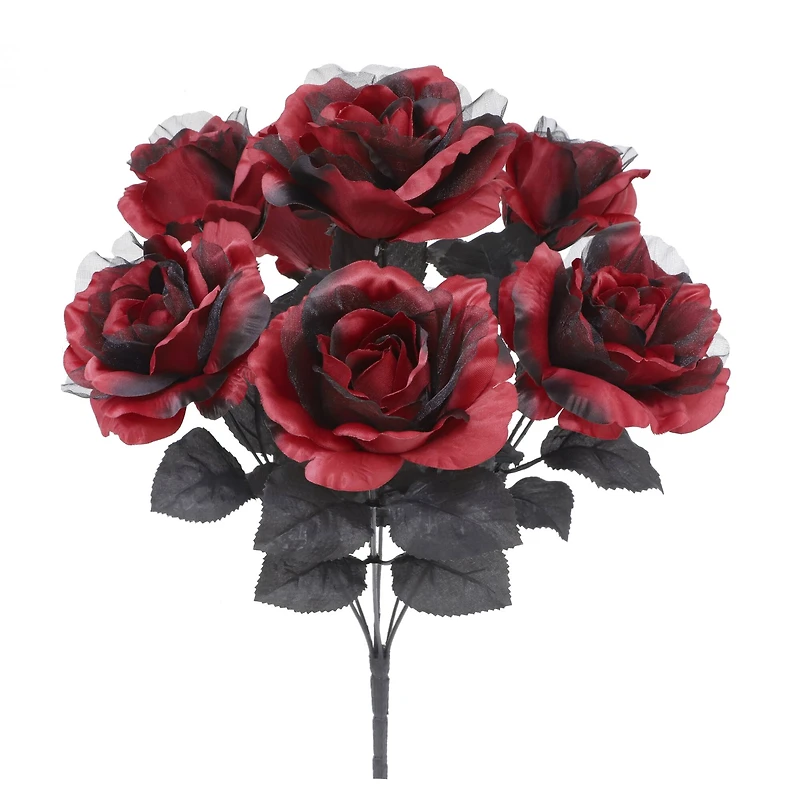 17.5" Red & Sheer Black Rose Bush by Ashland®