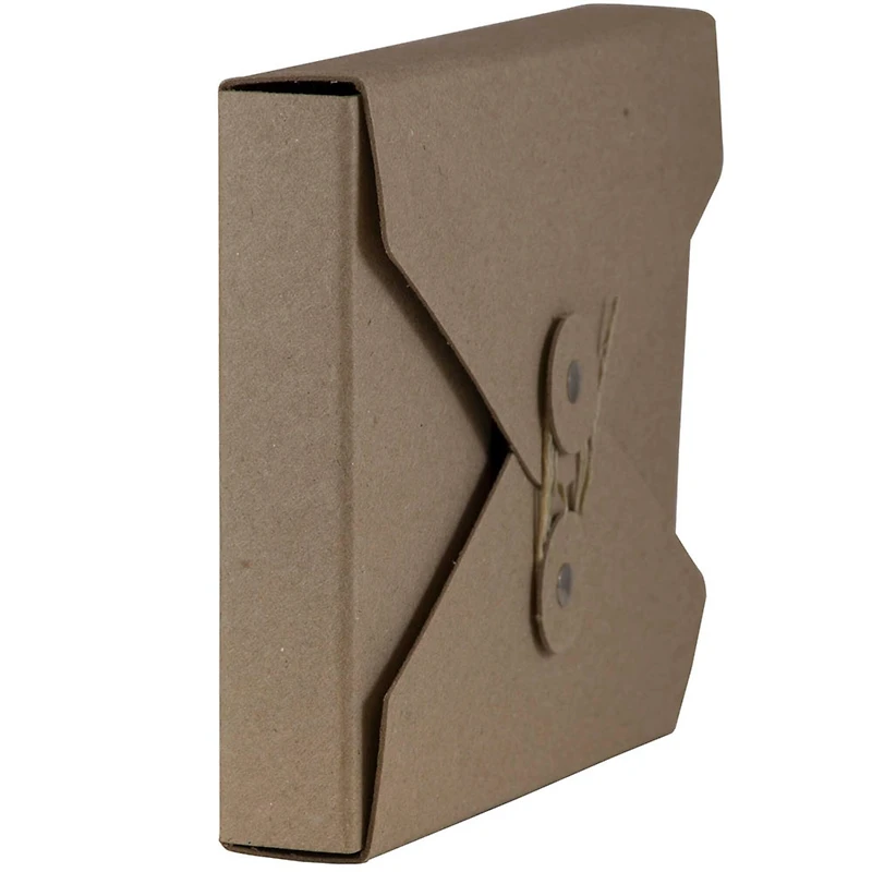 JAM Paper Brown Kraft Button & String Tie Closure Portfolio, 5.25" x 6.75"
