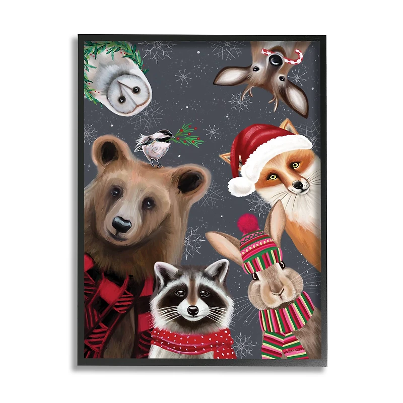 Stupell Industries Cozy Woodland Creatures Patterned Framed Giclee Art