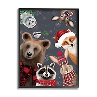 Stupell Industries Cozy Woodland Creatures Patterned Framed Giclee Art