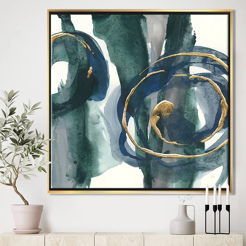 Designart - Mettalic Indigo and Gold III