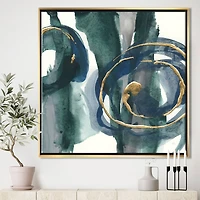 Designart - Mettalic Indigo and Gold III