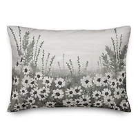 Moody Floral Daisy Field Indoor/Outdoor Lumbar Pillow