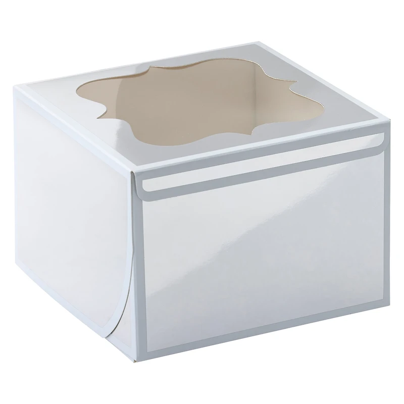 6 Packs: 5 ct. (30 total) Silver & White Stripe Treat Boxes by Celebrate It®