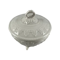 4" White Round Ceramic Jewelry Box Tabletop Décor by Ashland®