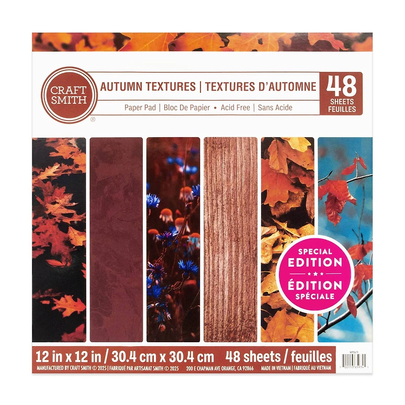 Craft Smith 12" x 12" Autumn Textures Paper Pad