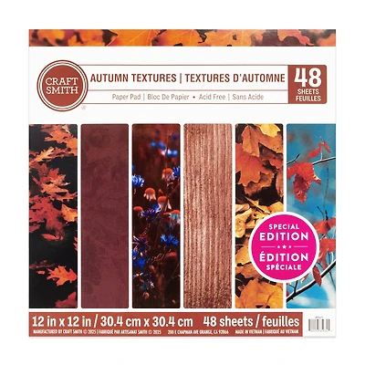 Craft Smith 12" x 12" Autumn Textures Paper Pad