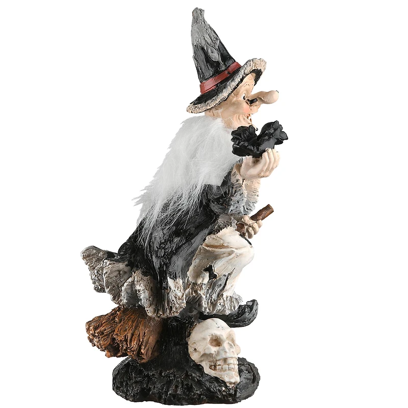 11" Witch with Black Bird Tabletop Décor