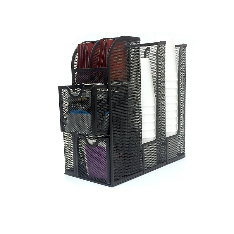 Mind Reader Black Coffee Condiment and Accessories Caddy Organizer