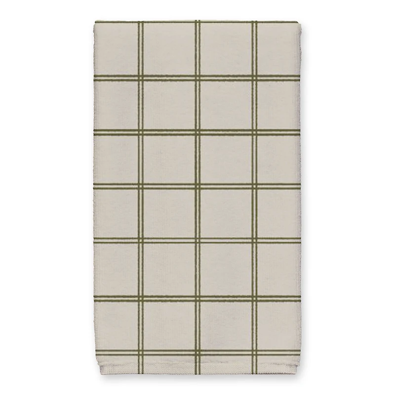 Be Cozy Green and Cream Check Tea Towel - Set of 2