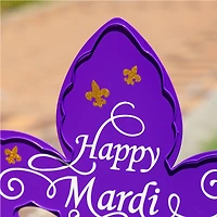 Glitzhome® 24" Mardi Gras Metal Fleur-de-Lis Yard Stake