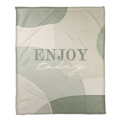 50" x 60" Enjoy Today Coral Fleece Throw Blanket