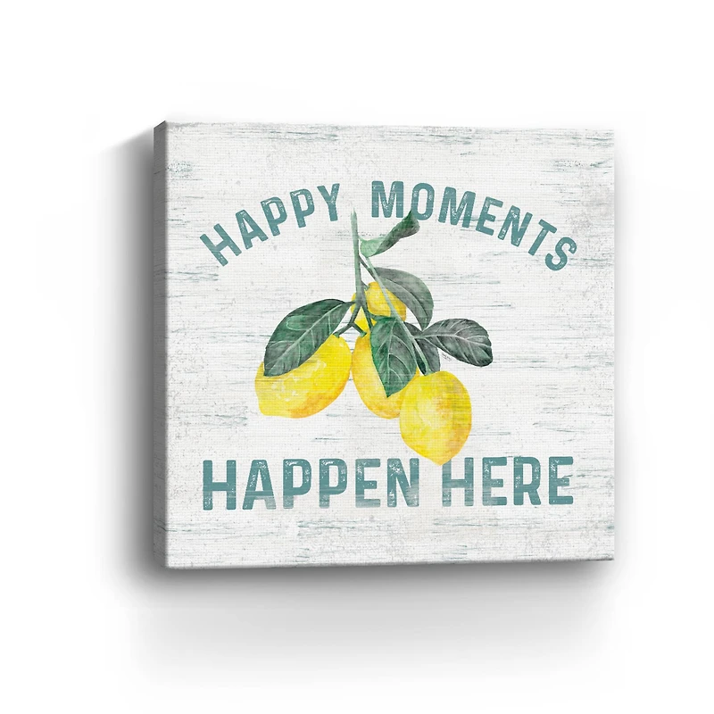 Happy Thoughts VII On White Canvas Giclee