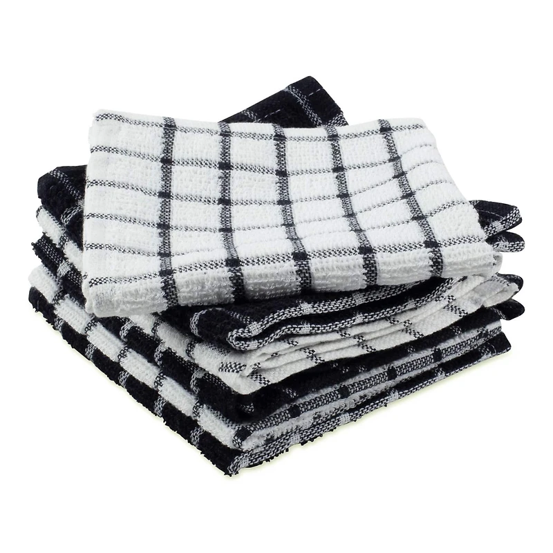 DII® & White Windowpane Terry Dishcloths