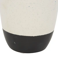 White Ceramic Contemporary Vase, 13" x 6" x 6"