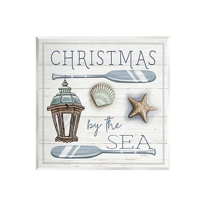 Stupell Industries Christmas By The Sea Phrase Wall Plaque Art