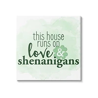 Stupell Industries Love & Shenanigans Family Shamrock Phrase Canvas Wall Art