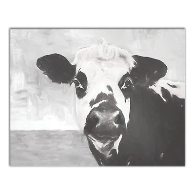 Monochromatic Cow 11" x 14" Canvas Wall Art