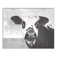 Monochromatic Cow 11" x 14" Canvas Wall Art