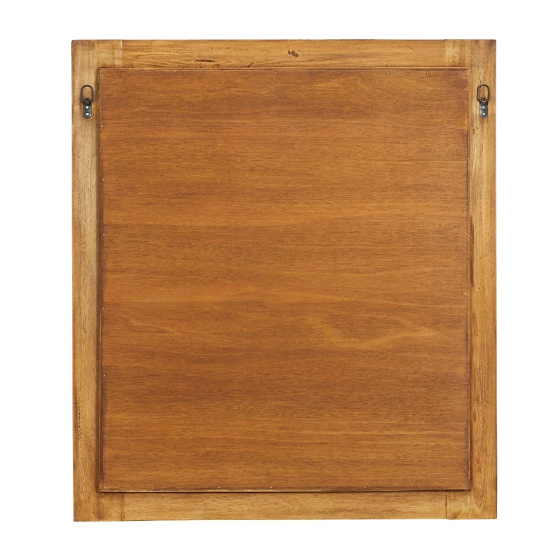 Brown Wood Rustic Wall Mirror 35" x 31"