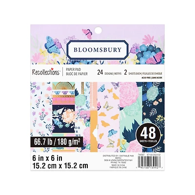 6" x 6" Bloomsbury Paper Pad by Recollections™, 48 Sheets