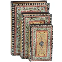 Arabesque Pattern Canvas Storage Book Box Set