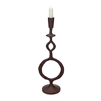 Hello Honey® 15" Brown Decorative Cast Metal Taper Candle Holder