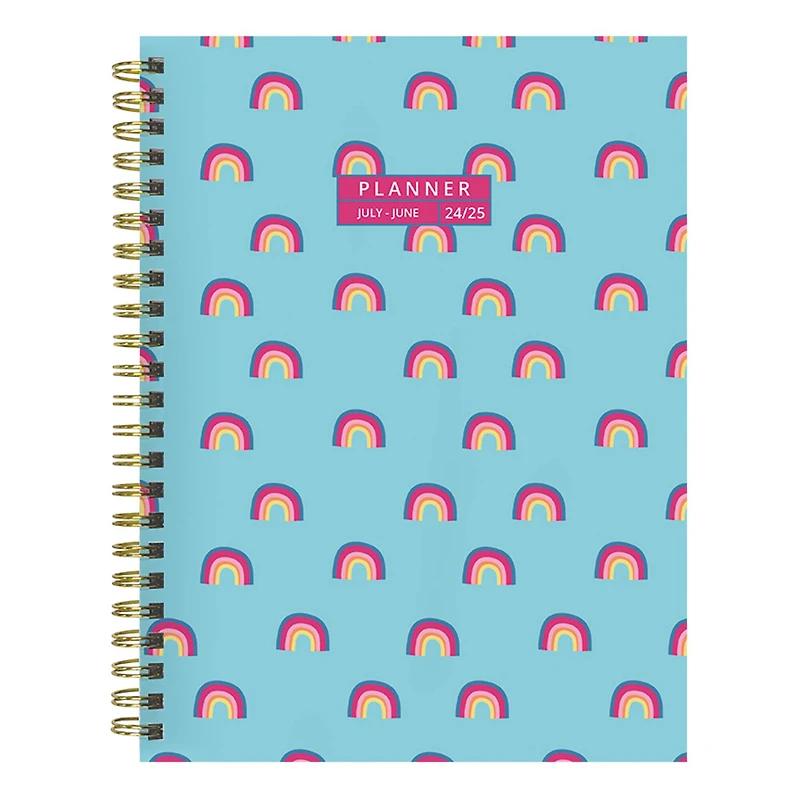 TF Publishing 2024 - 2025 Blue Sky Rainbows Medium Spiral Planner