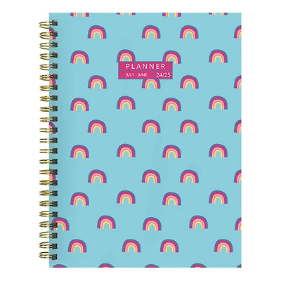 TF Publishing 2024 - 2025 Blue Sky Rainbows Medium Spiral Planner