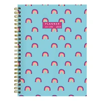 TF Publishing 2024 - 2025 Blue Sky Rainbows Medium Spiral Planner
