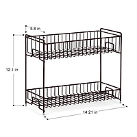 NEX™ 2-Tier Black Kitchen Countertop Spice Rack Organizer