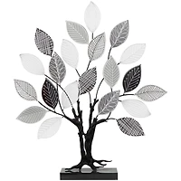 2.5ft. Black, Gray & White Metal Tree Sculpture