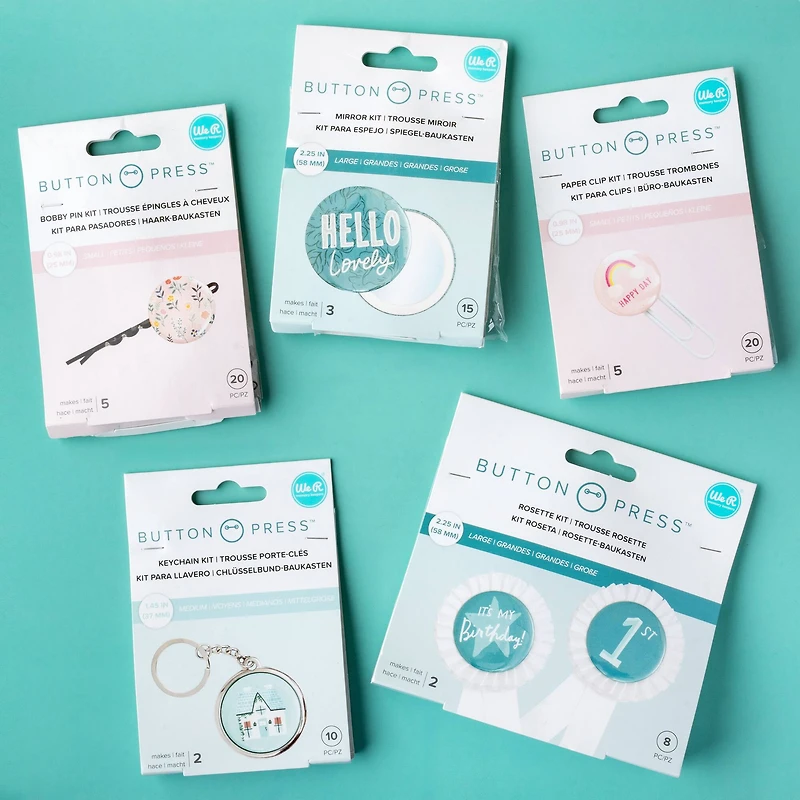 We R Memory Keepers® Button Press™ Adhesive Mirror Kit, Makes 3