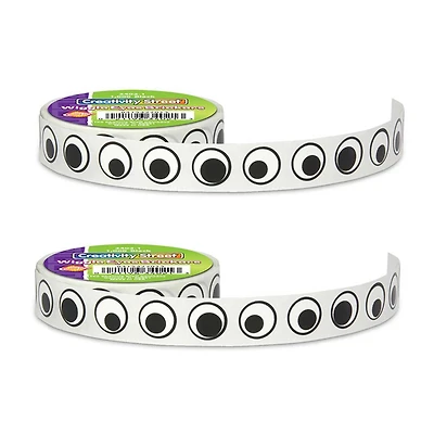 Creativity Street® 1/2" Black Wiggle Eyes Sticker Roll, 2 Rolls of 1,000