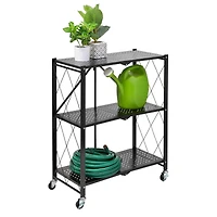 6 Pack: Honey Can Do Black Collapsible 3-Tier Metal Shelf
