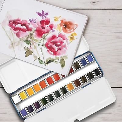 24 Half Pans Classic Watercolor Set by Artist's Loft™