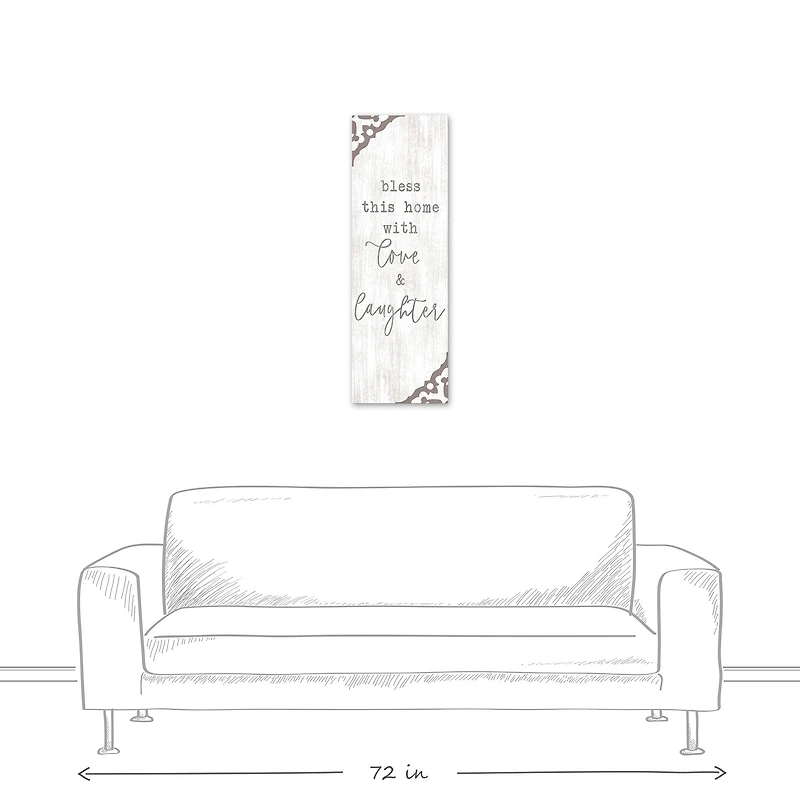 Bless this Home with Love & Laughter Canvas Wall Art