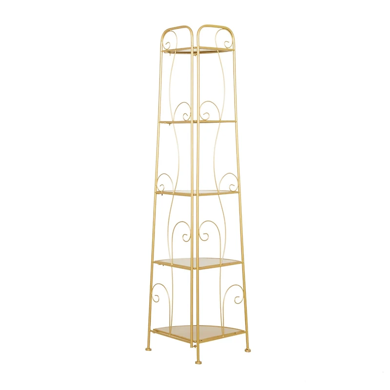 Gold Iron Glam Bakers Rack, 65" x 17" x 11"