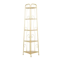 Gold Iron Glam Bakers Rack, 65" x 17" x 11"