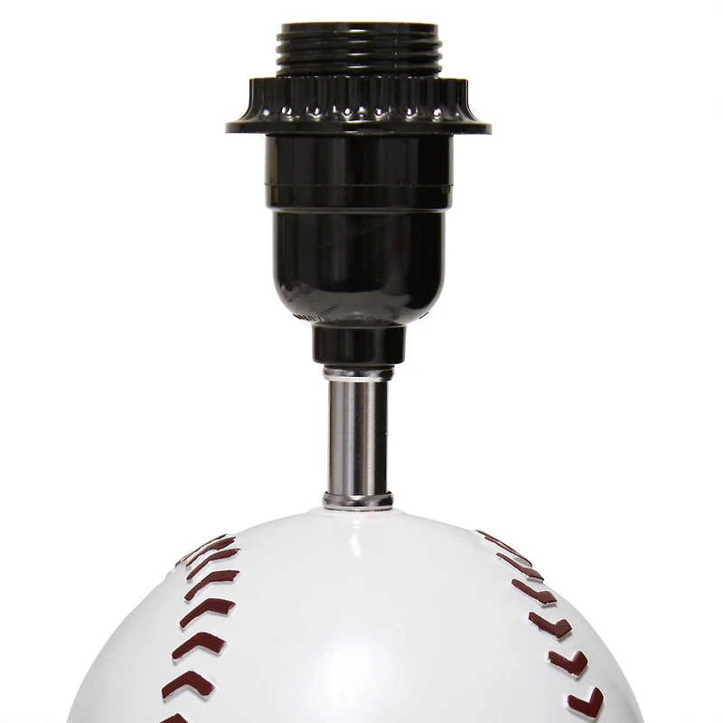 Simple Designs™ 11.5" Baseball Base Table Lamp and White Shade Red Trim