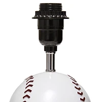 Simple Designs™ 11.5" Baseball Base Table Lamp and White Shade Red Trim